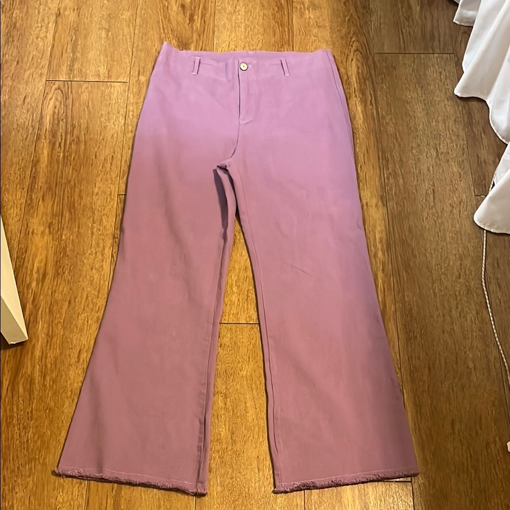 Purple High-Rise Flare Jeans